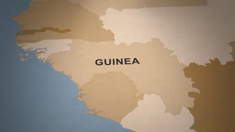 Old Paper Map of Guinea Stock Footage 279113152