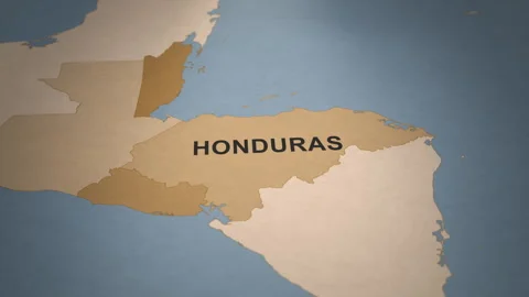 Old Paper Map of Honduras Stock Footage 279113718