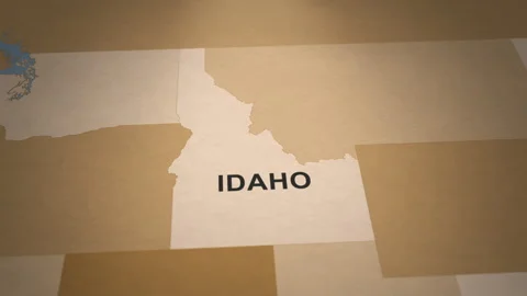 Old Paper Map of Idaho Stock Footage 262713602