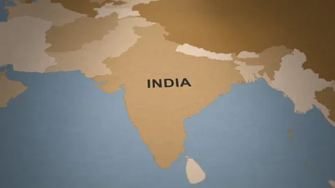 Old Paper Map of India Stock Footage 279114305