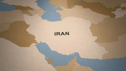 Old Paper Map of Iran Stock Footage 279114306