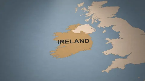 Old Paper Map of Ireland Stock Footage 279133286