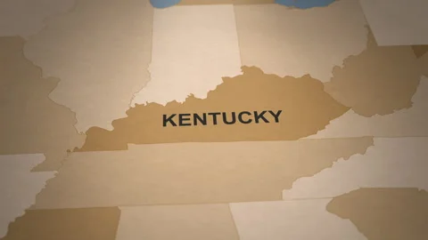 Old Paper Map of Kentucky Stock Footage 262711388