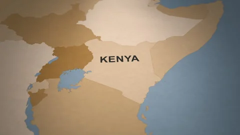 Old Paper Map of Kenya Stock Footage 279211803