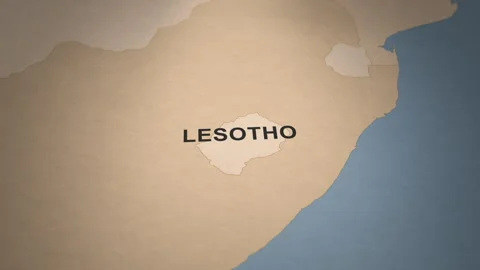 Old Paper Map of Lesotho Stock Footage 279115067