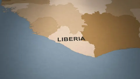 Old Paper Map of Liberia Stock Footage 279115062