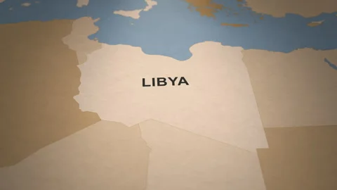 Old Paper Map of Libya Stock Footage 279115116