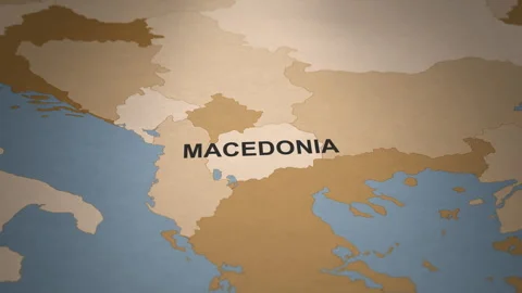 Old Paper Map of Macedonia Stock Footage 279115740