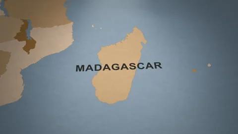 Old Paper Map of Madagascar Stock Footage 279115985