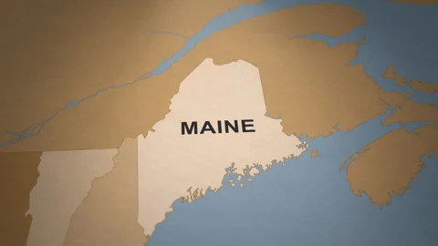Old Paper Map of Maine Stock Footage 261434184