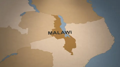 Old Paper Map of Malawi Stock Footage 279116066