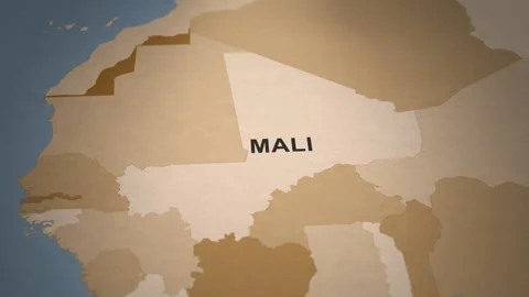 Old Paper Map of Mali Stock Footage 279092020