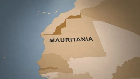 Old Paper Map of Mauritania Stock Footage 279092013