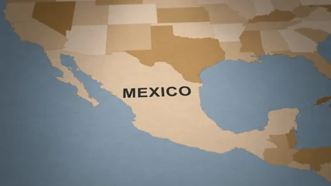 Old Paper Map of Mexico Stock Footage 262710606