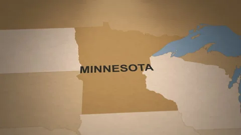 Old Paper Map of Minnesota Stock Footage 261437568