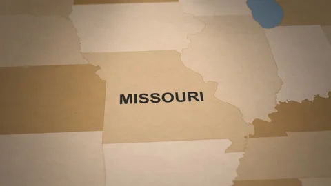 Old Paper Map of Missouri Stock Footage 261437432