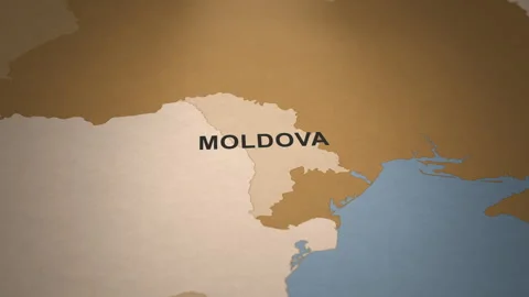 Old Paper Map of Moldova Stock Footage 279092012