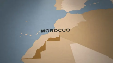 Old Paper Map of Morocco Stock Footage 279093231