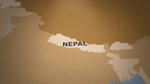 Old Paper Map of Nepal Stock Footage 279093365