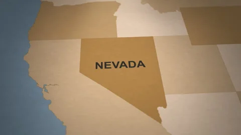 Old Paper Map of Nevada Stock Footage 261437253