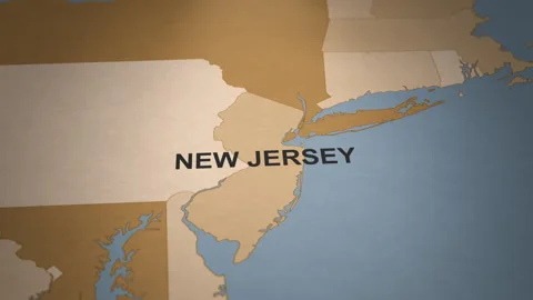 Old Paper Map of New Jersey Stock Footage 261435490