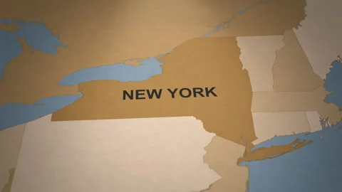 Old Paper Map of New York Stock Footage 261433877