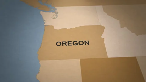 Old Paper Map of Oregon Stock Footage 262712812