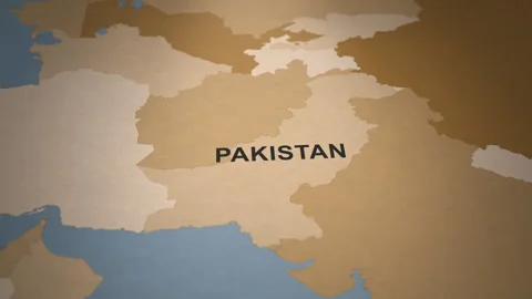 Old Paper Map of Pakistan Stock Footage 279095285