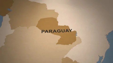 Old Paper Map of Paraguay Stock Footage 279130120