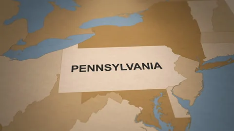 Old Paper Map of Pennsylvania Stock Footage 262711111