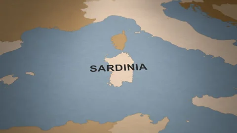 Old Paper Map of Sardinia Stock Footage 279130080