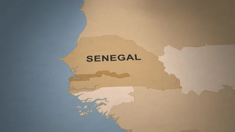 Old Paper Map of Senegal Stock Footage 279130117