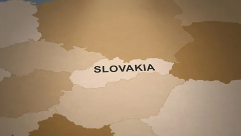 Old Paper Map of Slovakia Stock Footage 279130691
