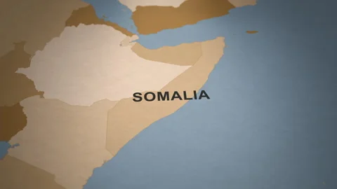 Old Paper Map of Somalia Stock Footage 279130471