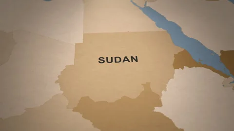 Old Paper Map of Sudan Stock Footage 279097342
