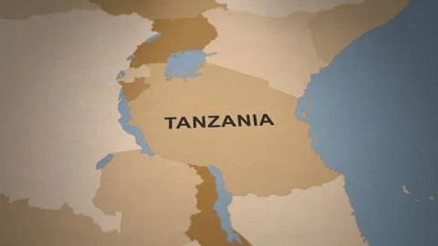 Old Paper Map of Tanzania Stock Footage 279097647