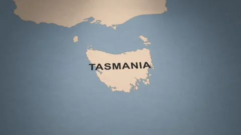 Old Paper Map of Tasmania Stock Footage 279097466