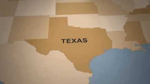 Old Paper Map of Texas Stock Footage 261436483