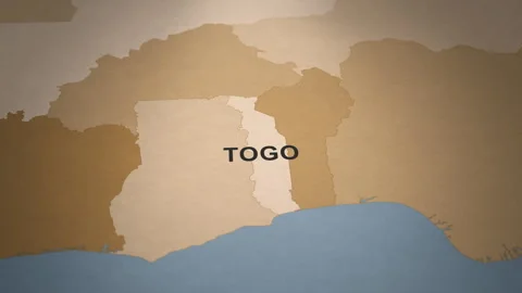 Old Paper Map of Togo Stock Footage 279100199