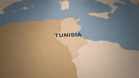Old Paper Map of Tunisia Stock Footage 279100200