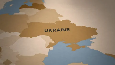 Old Paper Map of Ukraine Stock Footage 262713528