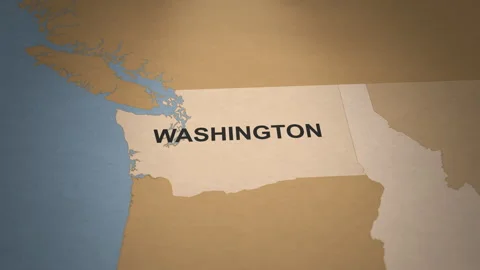 Old Paper Map of Washington Stock Footage 261435339