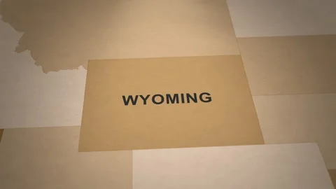 Old Paper Map of Wyoming Stock Footage 261436424