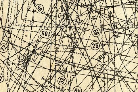 Old paper pattern for sewing. Stock Photos