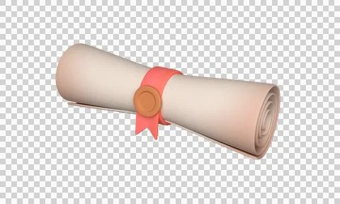 Old paper scroll. Ancient antique papyrus with seal, tied with ribbon Ilustração Stock
