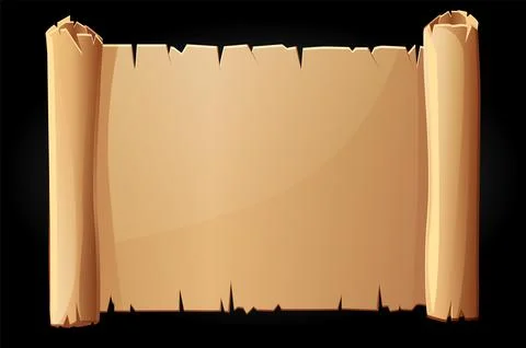 Old paper scroll, blank papyrus template for writing. Stock Illustration