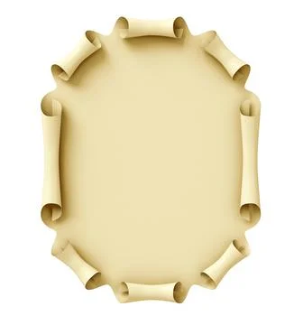 Old paper scroll. Conceptual illustration. Isolated on white background. 3d r Illustrazione stock