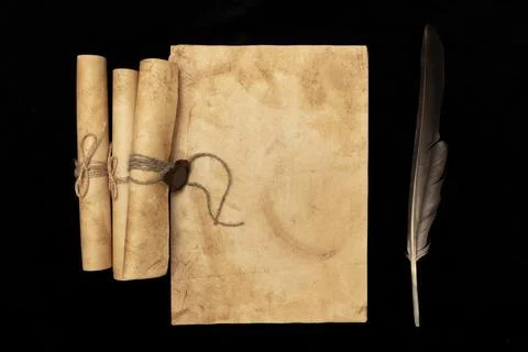 Old paper scroll. Stock Photos