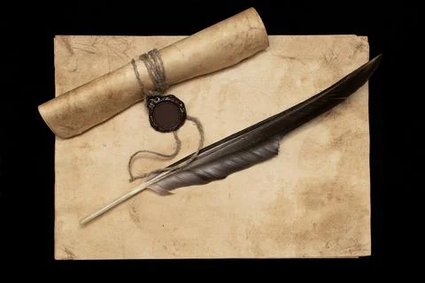Old paper scroll. Stock Photos