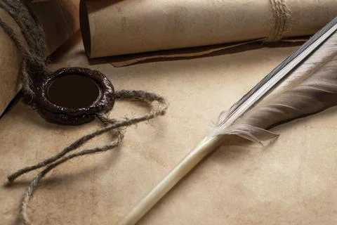Old paper scroll. Stock Photos